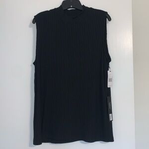 Mock Neck Ribbed Sleeves Top